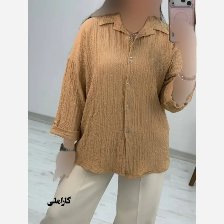 شومیز نگینی طناز جنس ینزی پفکی فری سایز