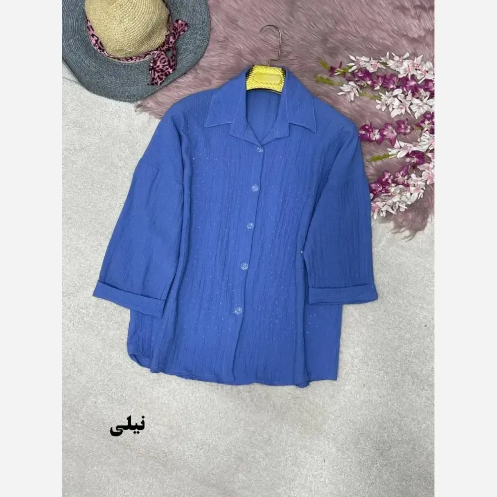 شومیز نگینی طناز جنس ینزی پفکی فری سایز