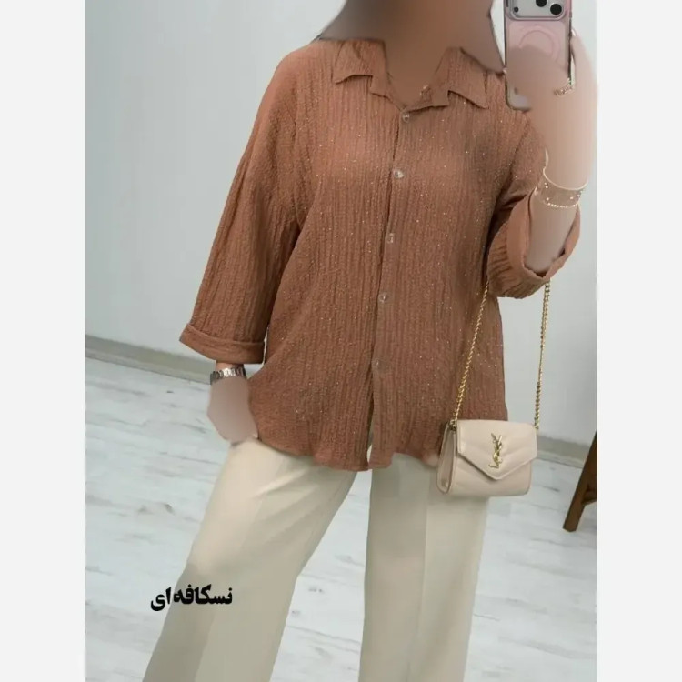 شومیز نگینی طناز جنس ینزی پفکی فری سایز
