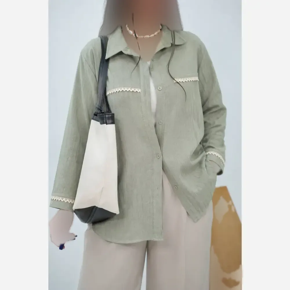 شومیز نوار گیپور هستی جنس NR طرح گازوییلی فری سایز