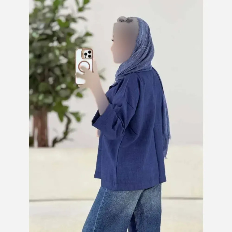شومیز مانتویی عروسکی جنس مراکشی درجه یک فری سایز