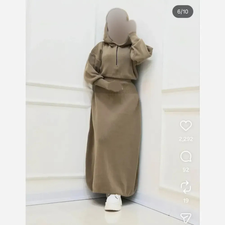 ماکسی بافت ساعت شنی کلاهدار نیم زیپ جنس بافت اکرلیک فری سایز