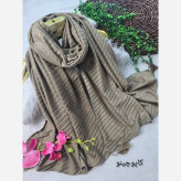 شال مخمل پلیسه چهار فصل ابعاد 192 در 65 سانتی متر رنگ بژ و کاپوچینو