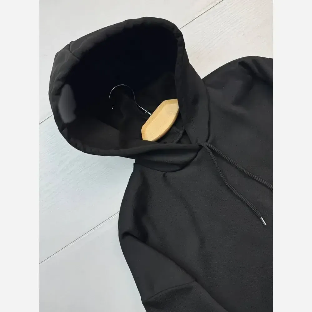 هودی زنانه مدل لندو دورس تو کرکی ضخیم کلاهدار رنگ مشکی