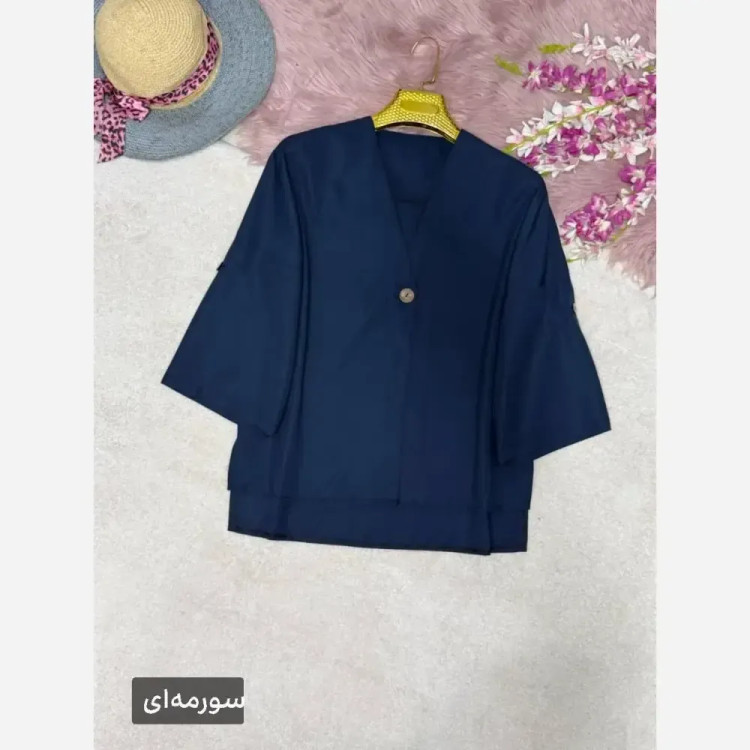 شومیز تک دکمه زنانه جنس پری خنک و سبک فری سایز 38 تا 48