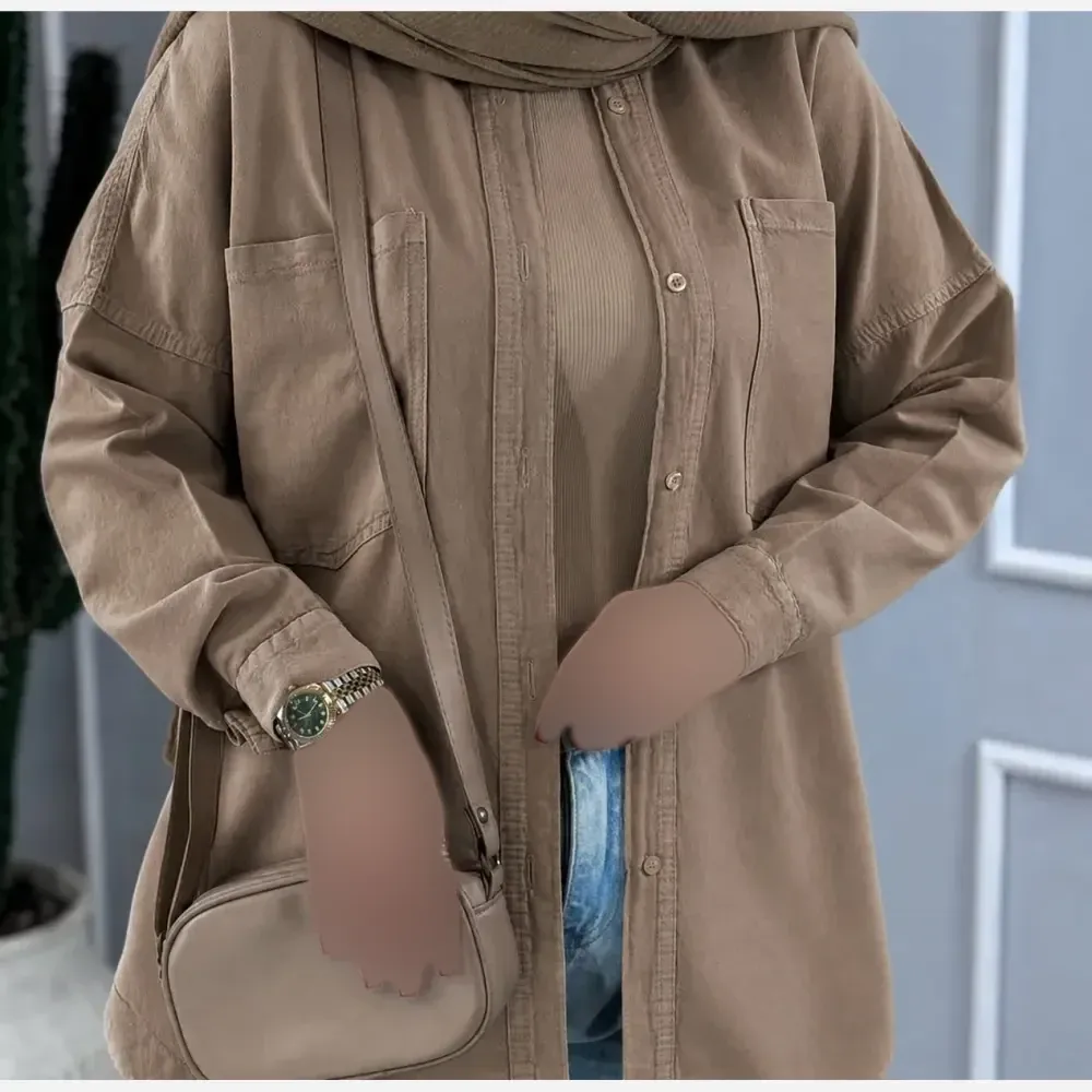 مانتو کتان زنانه اسپرت شیک فری سایز