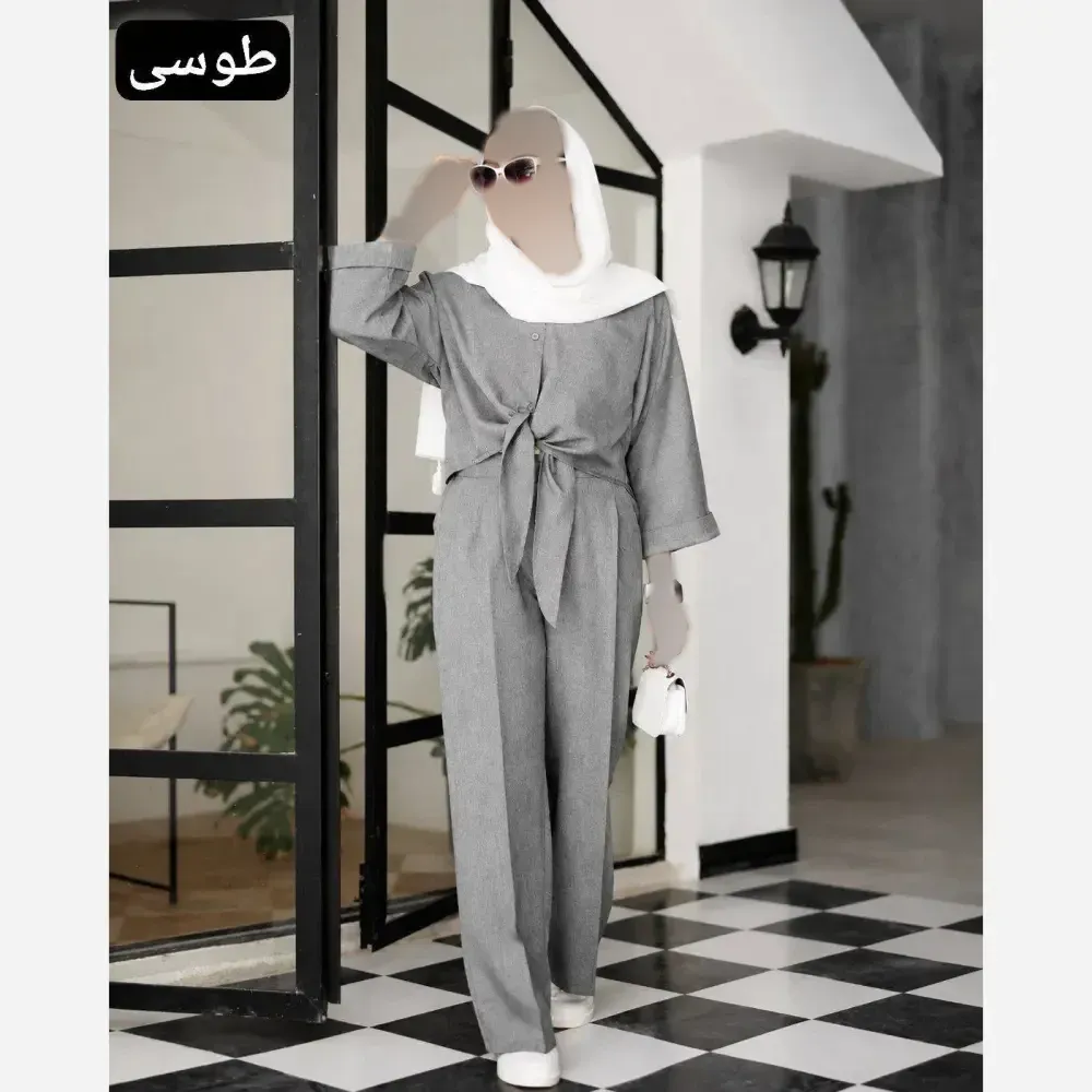 ست شومیز شلوار نگار جنس دلتا کراش فری سایز 36 تا 46