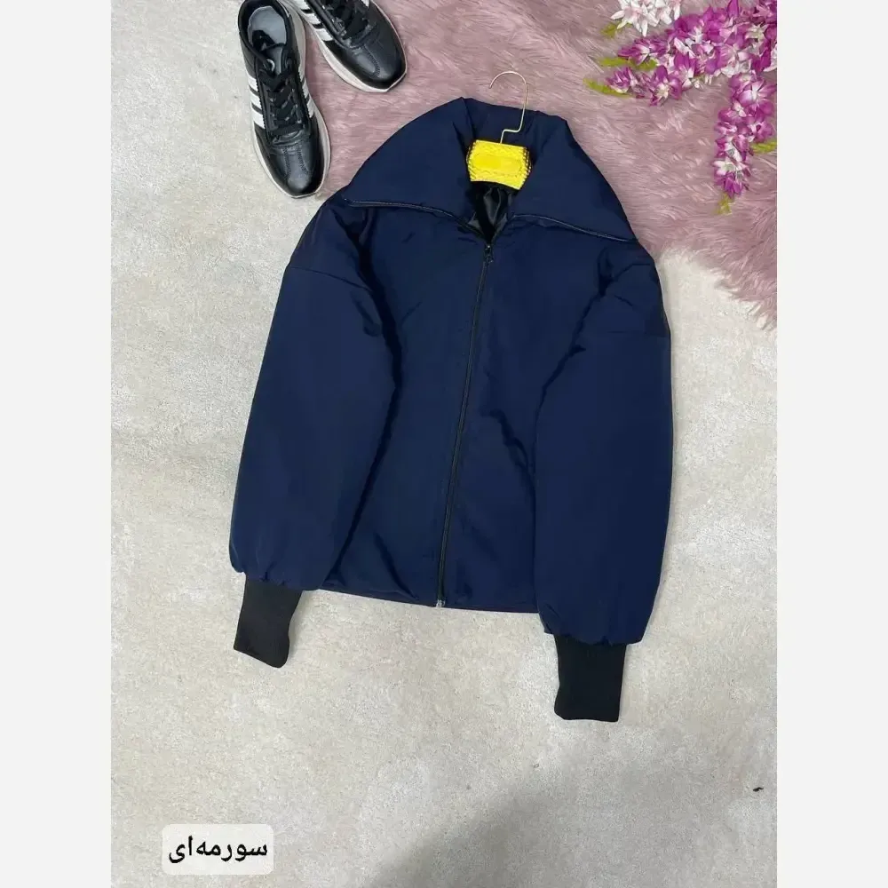 کاپشن کتان شارلوت آستر پشم شیشه سرمه ای فری سایز