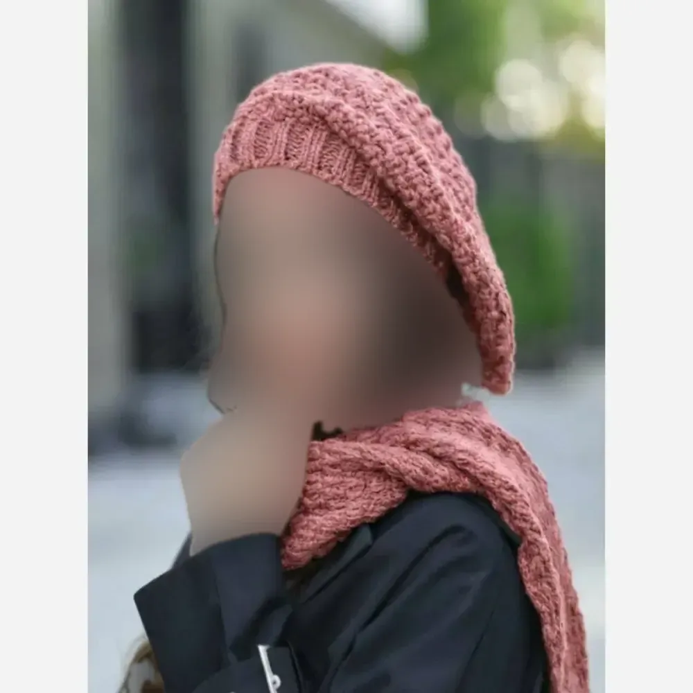 ست شال و کلاه بافت زنانه آرکان