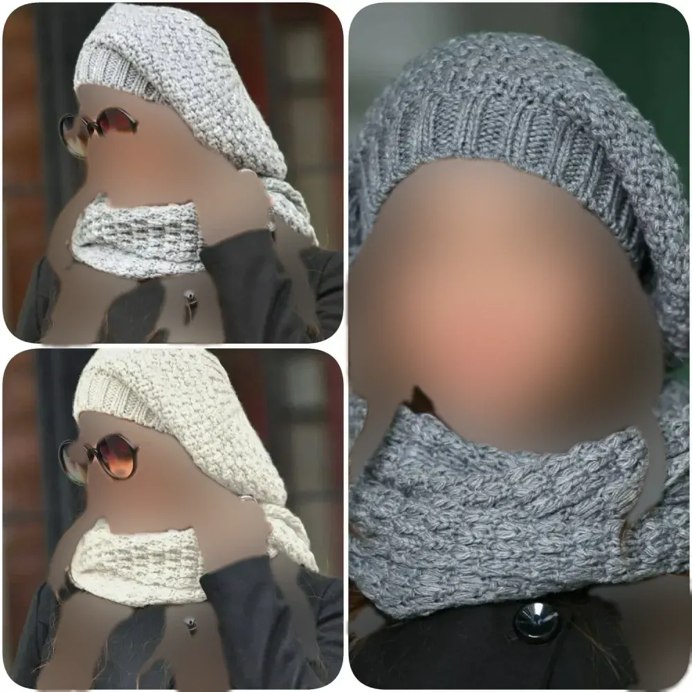 ست شال و کلاه بافت زنانه آرکان