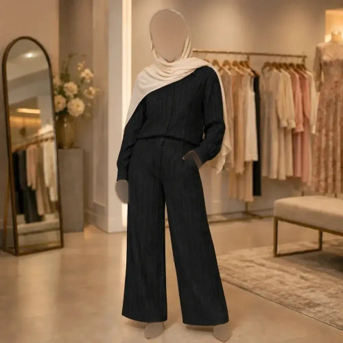 ست شومیز شلوار کوک دوزی نسکافه ای و سدری