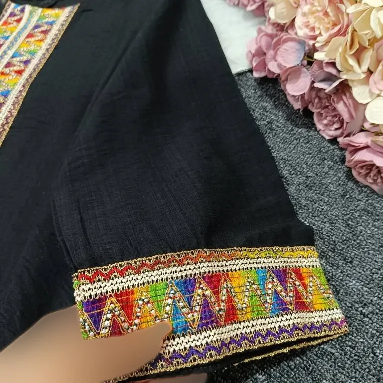 تونیک مانتویی مشکی کرسپو درجه یک فری سایز