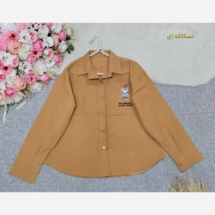 شومیز مانتویی طرح polo جنس کتان لینن نخی فری سایز