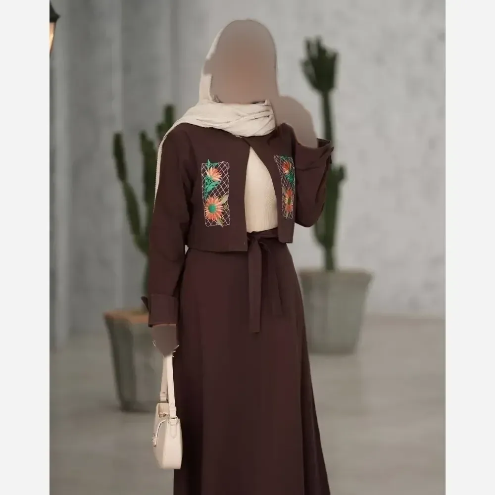 ست کت و دامن لنین گلدوزی شده آنیل فری سایز