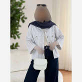شومیز کوک دوزی پرنیا فری سایز کرم و نسکافه ای