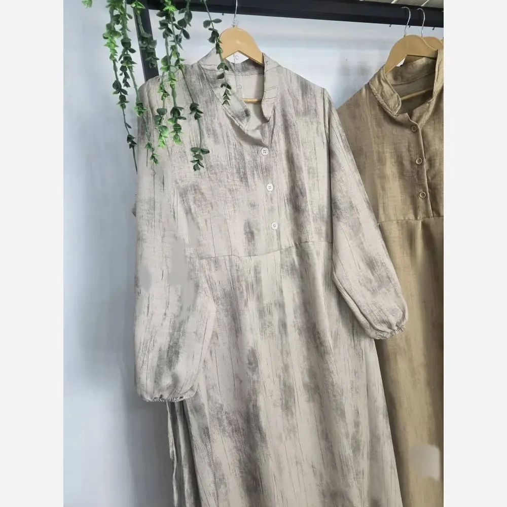 کفتان سایه زنانه شانتون طرح گازوییلی فری سایز 36-48 نسکافه تیره و کرم قد 126