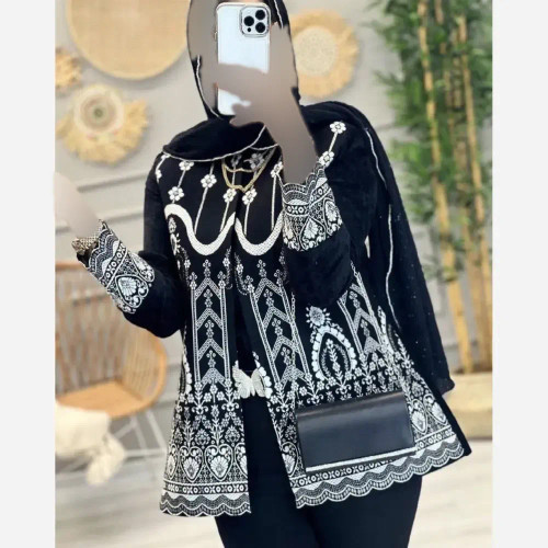 کت زنانه پنلی بافت پشت پرشیا مشکی فری سایز