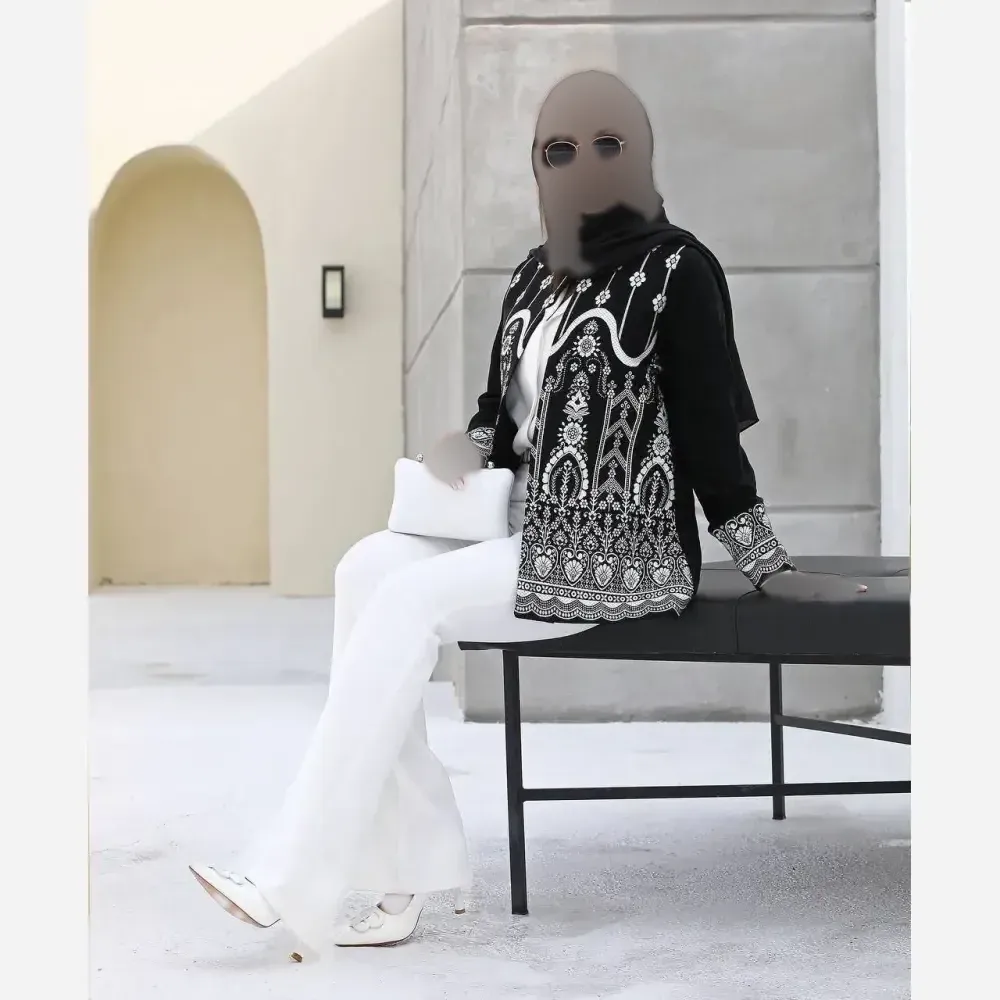 کت زنانه پنلی بافت پشت پرشیا مشکی فری سایز