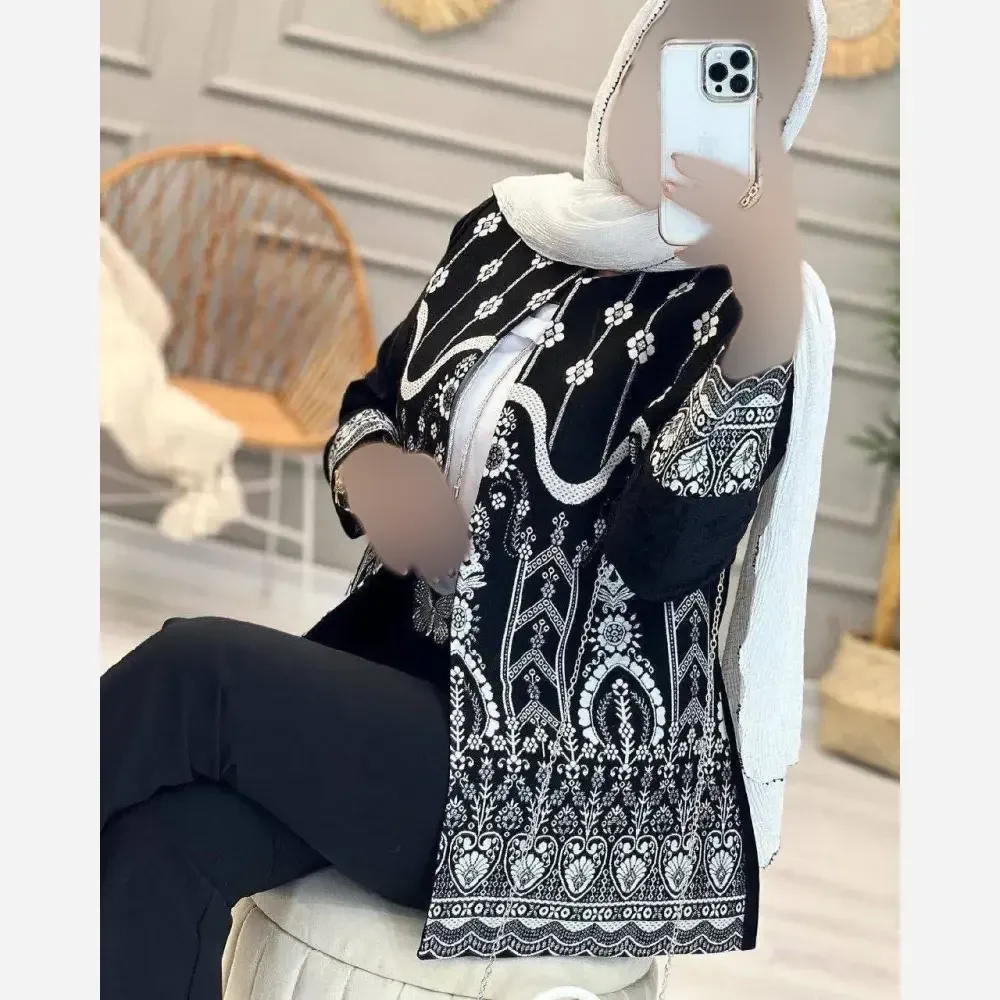 کت زنانه پنلی بافت پشت پرشیا مشکی فری سایز
