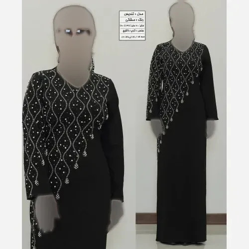 ماکسی مجلسی زنانه جنس کرپ دالقیچ رنگ مشکی سایز نرمال