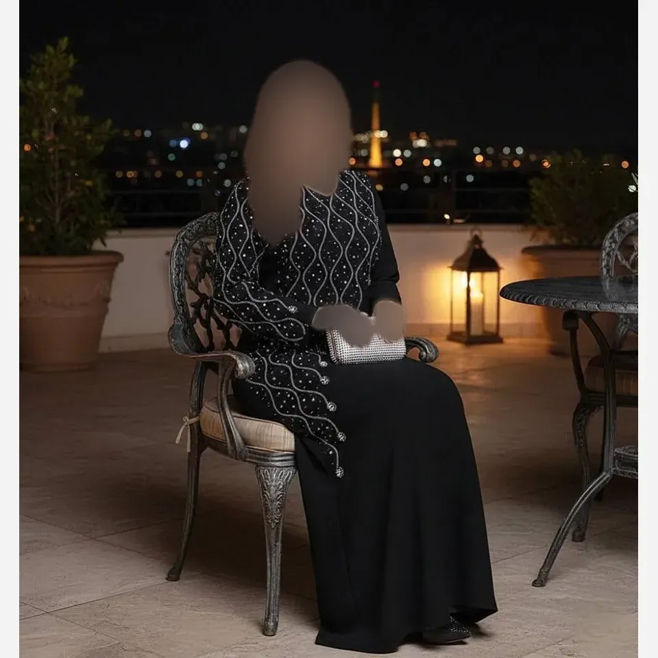 ماکسی مجلسی زنانه جنس کرپ دالقیچ رنگ مشکی سایز نرمال