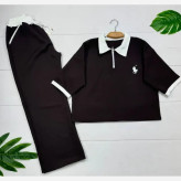 ست تیشرت شلوار مازراتی Polo رنگ موکا فری سایز