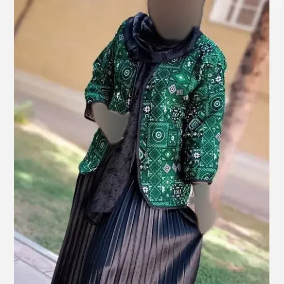 مانتو کتی گلیمی تافته ابریشمی رنگ سبز سایز 38 تا 46