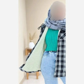 کاپشن چهارخونه پشمی داخل ببعی کلاهدار مدل گلاویژ زنانه و مردانه