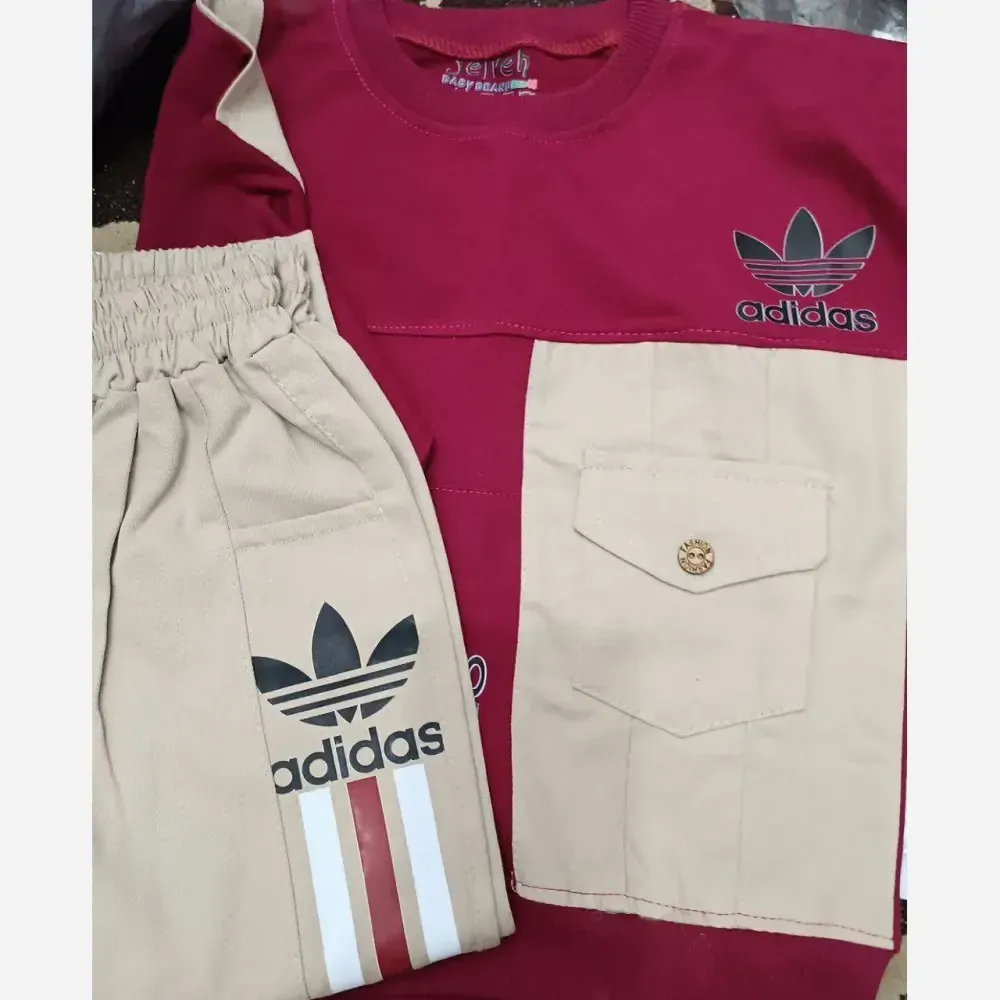 ست بلوز و شلوار بچگانه آدیداس دورس و کتان سایز 40 و 45