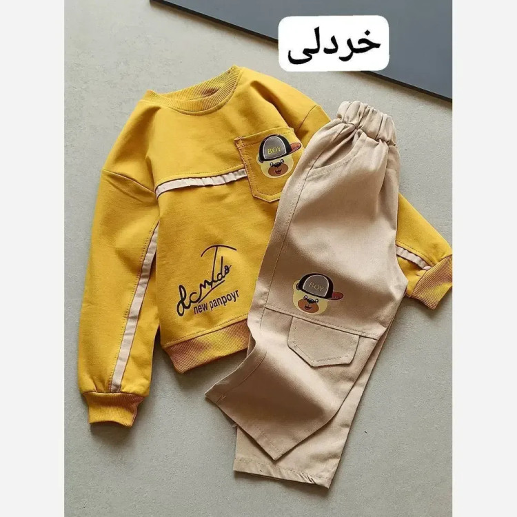 بلوز و شلوار بچگانه مدل محیا بلوز پنبه دورس لاکرا و شلوار کتان رنگ بندی متنوع سایز 35 تا 45
