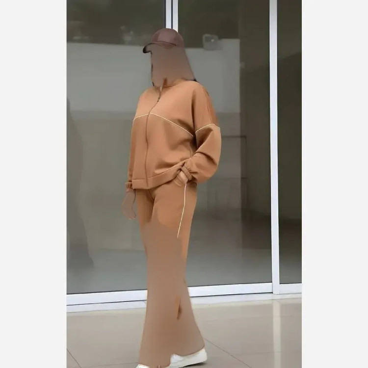 سویشرت شلوار دورس داخل کرک گرم بالا آویشا رنگ شتری سایز 38 تا 46