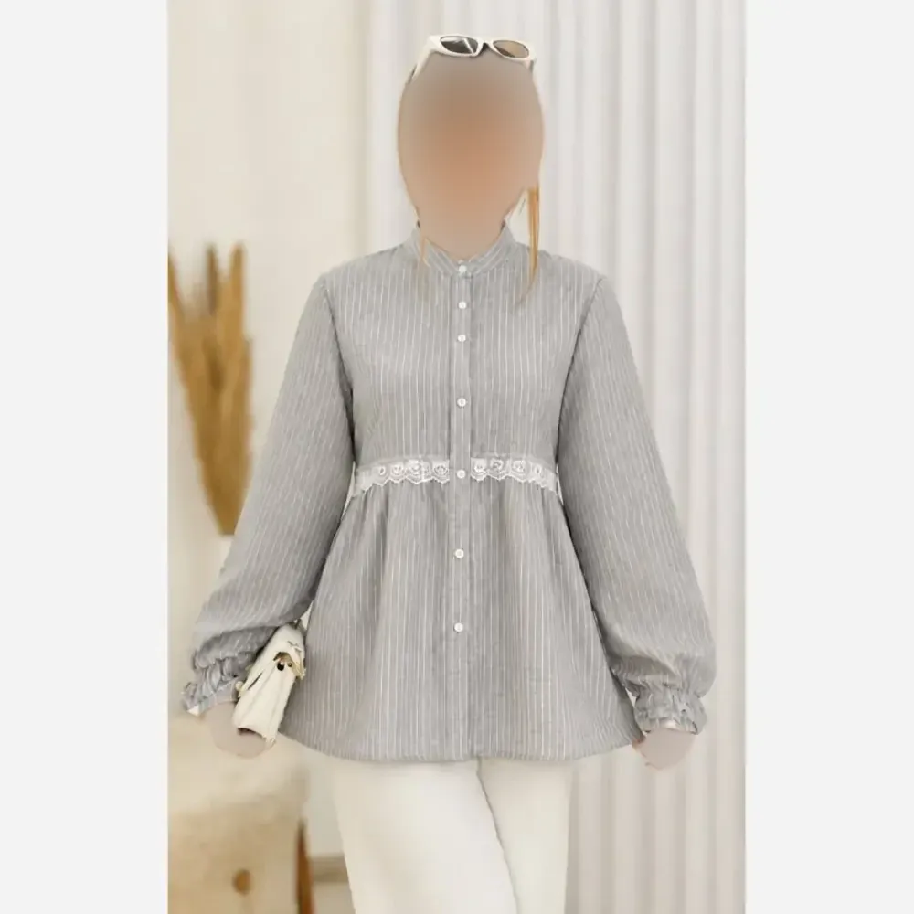 شومیز آزاده نخی تایوانی خنک تابستانه فری سایز