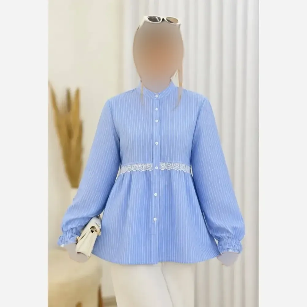 شومیز آزاده نخی تایوانی خنک تابستانه فری سایز
