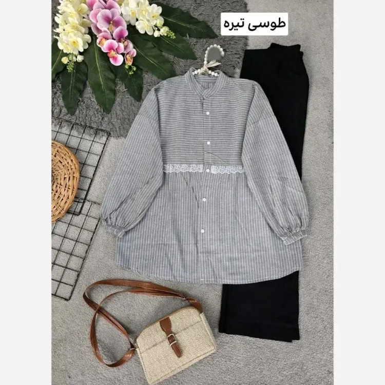 شومیز آزاده نخی تایوانی خنک تابستانه فری سایز