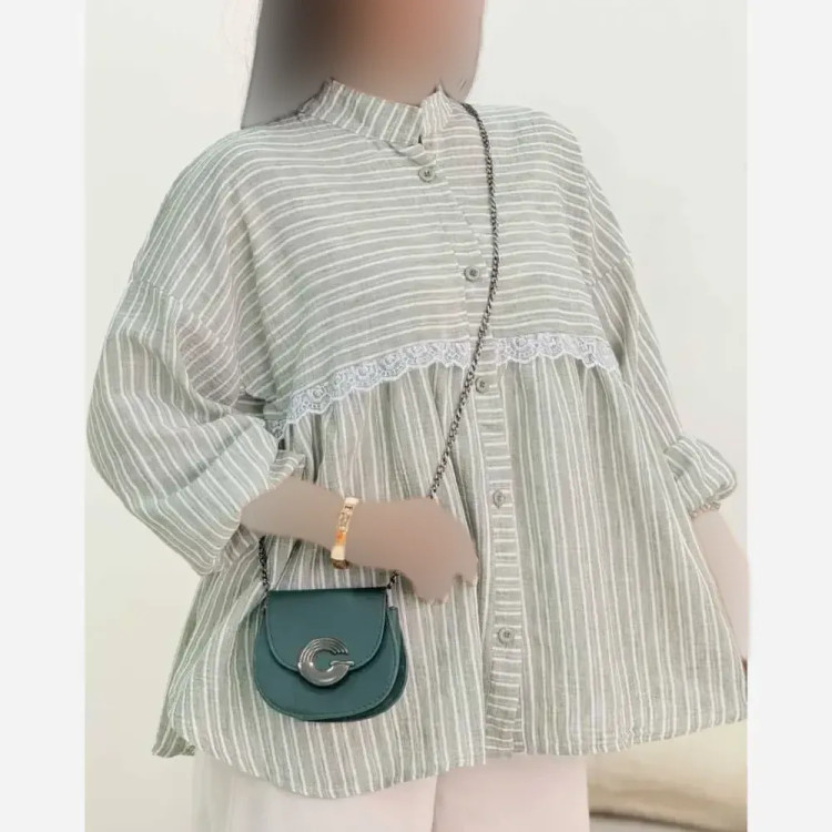 شومیز آزاده نخی تایوانی خنک تابستانه فری سایز