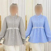 شومیز آزاده نخی تایوانی خنک تابستانه فری سایز