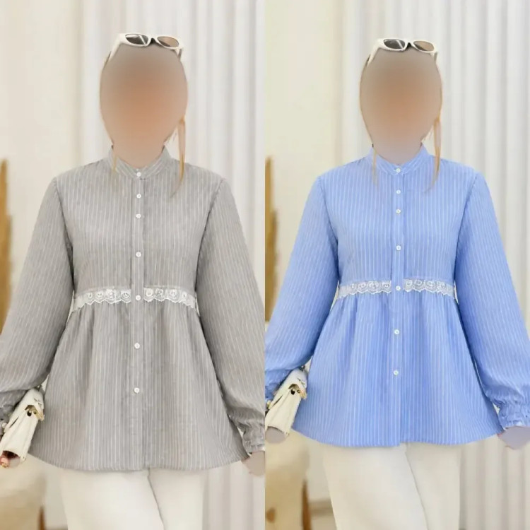 شومیز آزاده نخی تایوانی خنک تابستانه فری سایز