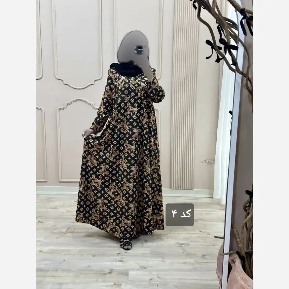 ماکسی بلند گلدار مدل اریکا جنس کرپ بوگاتی درجه یک فری سایز
