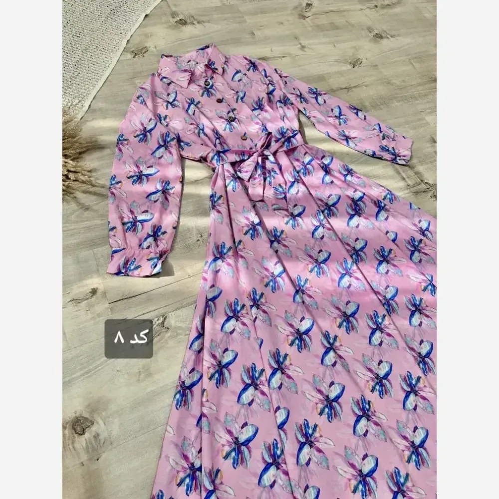 ماکسی بلند گلدار مدل اریکا جنس کرپ بوگاتی درجه یک فری سایز