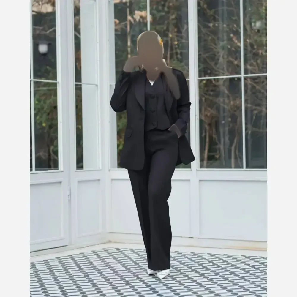 سه تیکه پاییزه سوپرمازراتی مدل کلمبیایی سایز 38 تا 46 رنگ مشکی و نسکافه ای