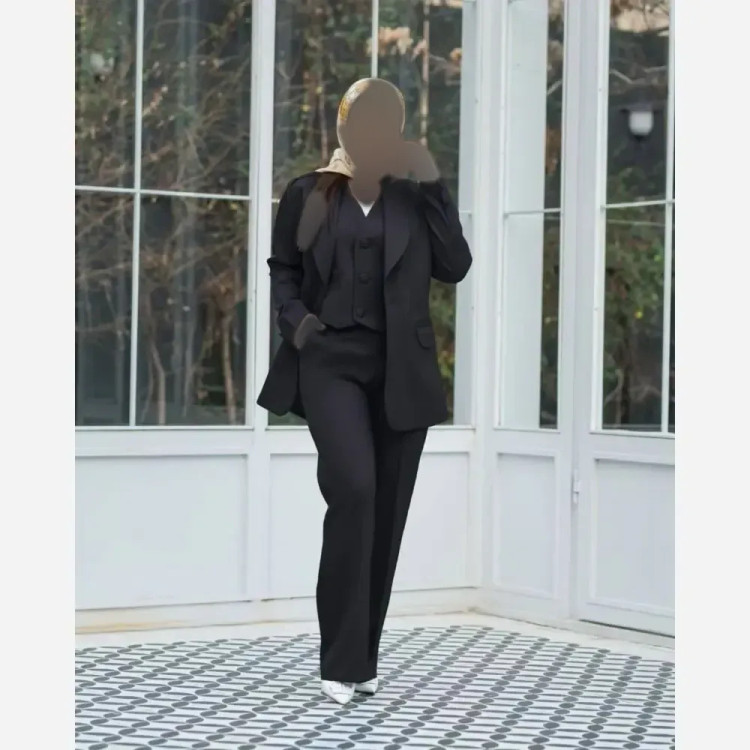 سه تیکه پاییزه سوپرمازراتی مدل کلمبیایی سایز 38 تا 46 رنگ مشکی و نسکافه ای