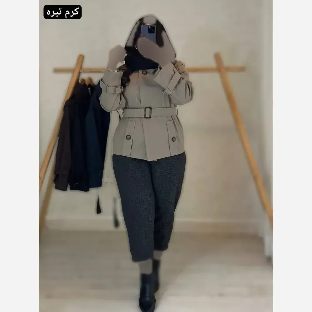 ترنج کت پاییزه کتان کشی زنانه فری سایز 38 تا 46