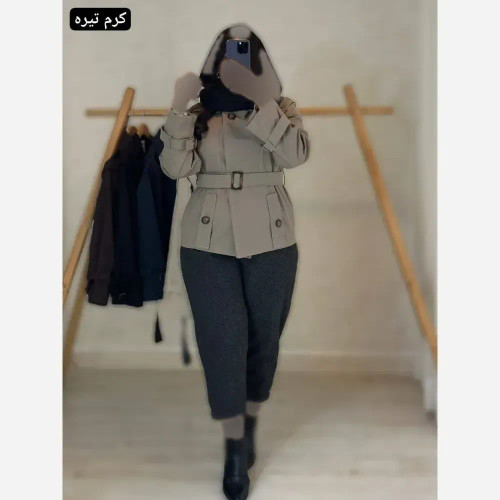 ترنج کت پاییزه کتان کشی زنانه فری سایز 38 تا 46