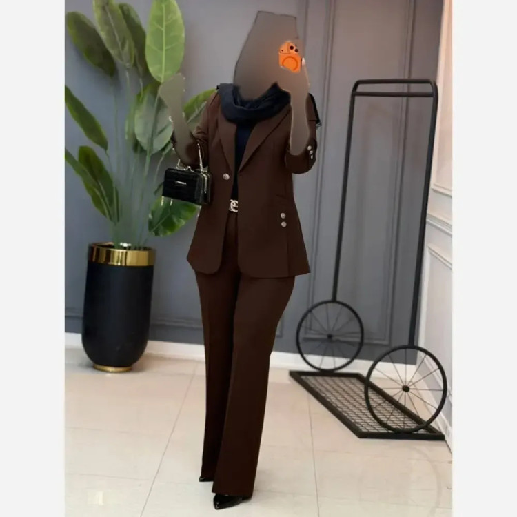 ست اداری زنانه کت و شلوار هرمس اصل سایز 38 تا 46 فری رنگ بندی متنوع