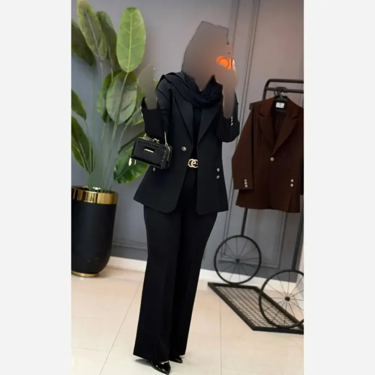 ست اداری زنانه کت و شلوار هرمس اصل سایز 38 تا 46 فری رنگ بندی متنوع