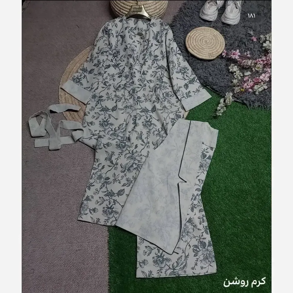 کت و اورال لینن نچرال آپامه با دو جیب کاربردی و دوخت مزونی در رنگهای کرم روشن، قهوهای تیره و سرمهای تیره، سایز فری 38 تا 46