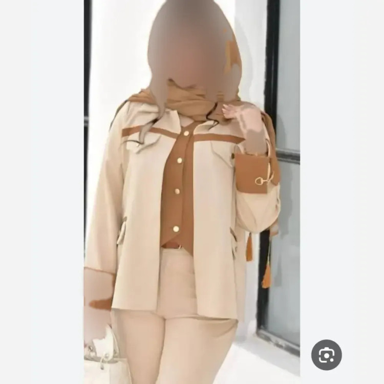 ست 2 تیکه پاییزه زنانه جنس سوپرمازراتی اعلا رنگ مشکی قهوه ای نسکافه ای سایز 38 تا 46 فری سایز