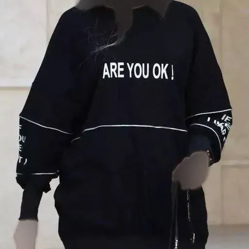 هودی لش سوپر پنبه طرح are you ok نیم زیپ سایز فری 38 تا 48