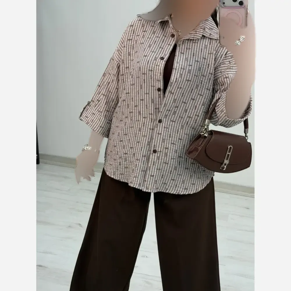 شومیز زنانه طرح دار پنبه زارا شاین دار فری سایز