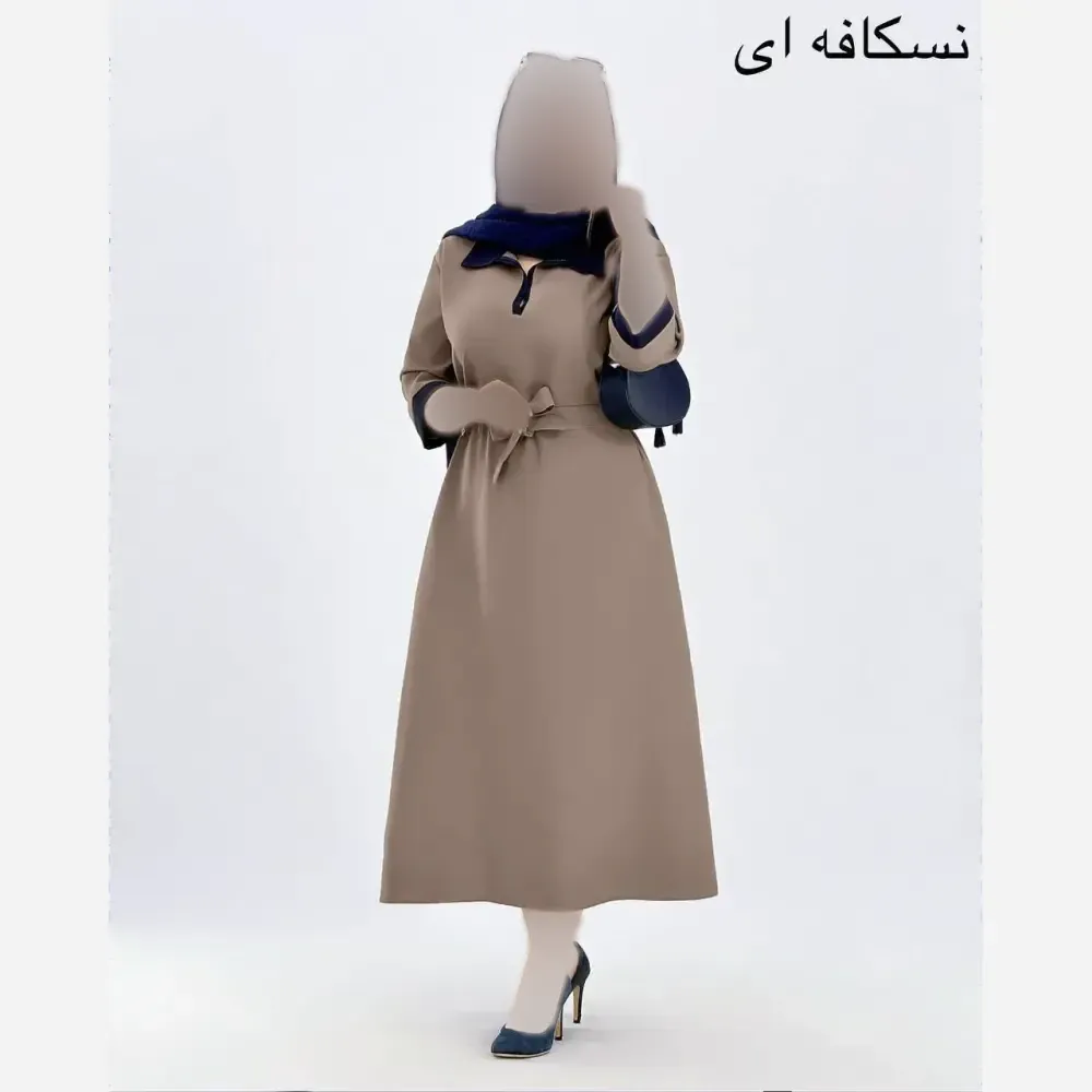 ماکسی زنانه کرپ مازراتی مدل سما کمربنددار فری سایز